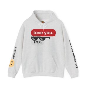 Playful Graphic Hoodie: Love You Sweatshirt for Casual Comfort, Cute Gift for Friends, Cozy Layer for All Occasions, Unisex Style